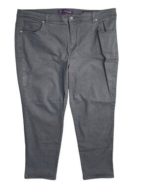 Gloria Vanderbilt Denim Jeans Dark Grey Size 18W Cotton Stretch Amanda